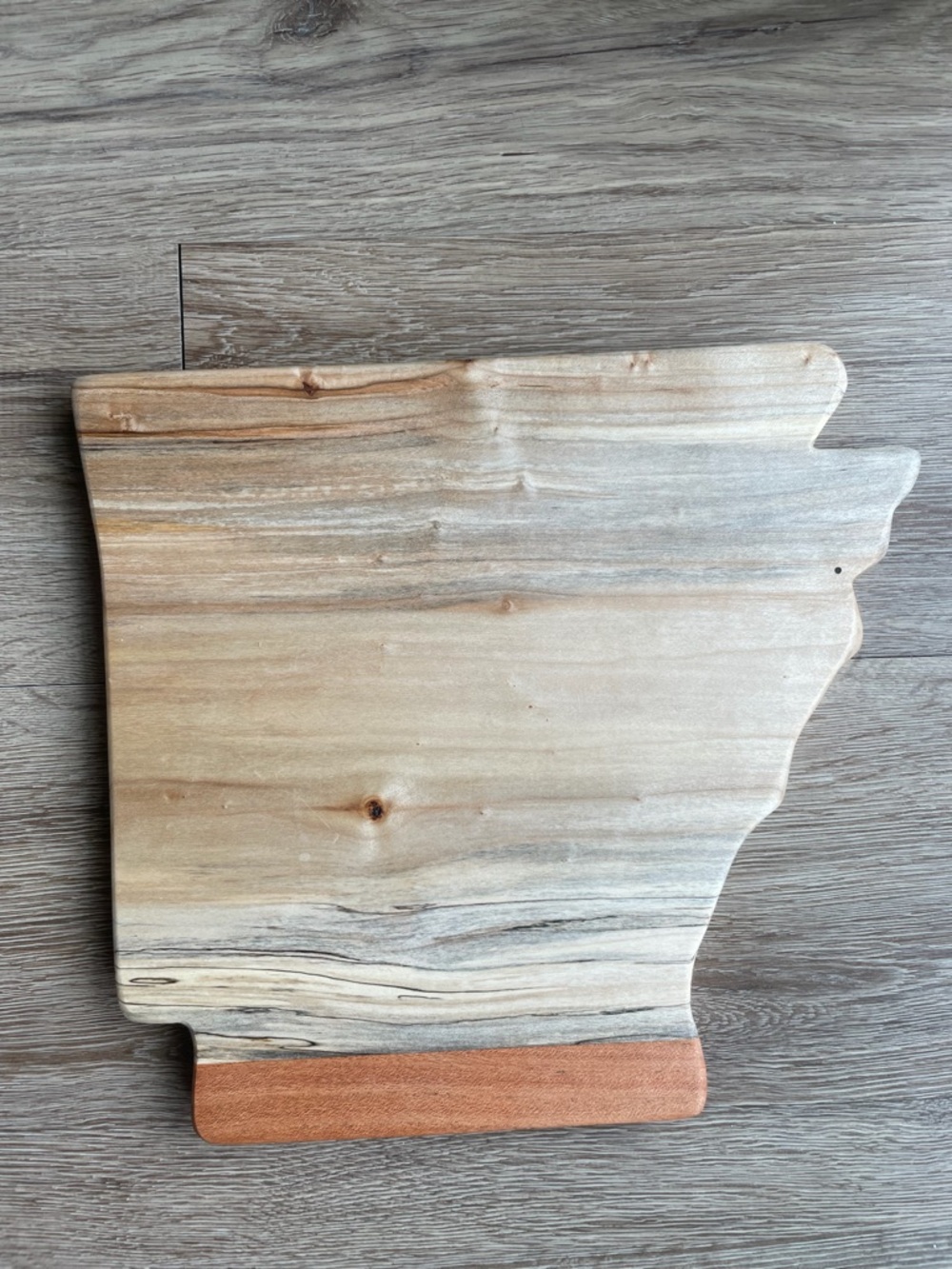Arkansas-Shaped Salted Maple Wood Serving Board